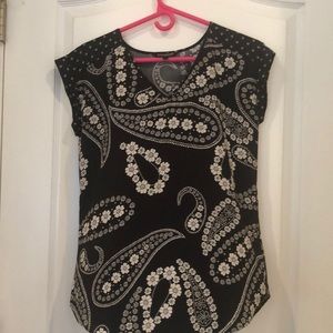 Black paisley blouse
